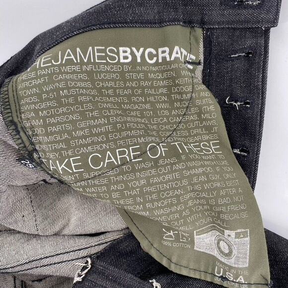 The James by Crate Womens Button Fly Straight Leg Black Jeans Sz 28 100% Cotton - Picture 12 of 12